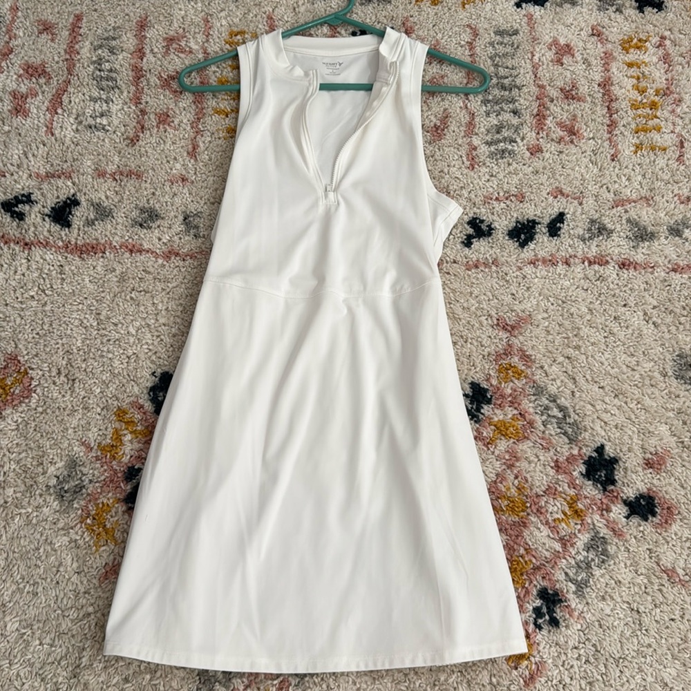 old nave power soft line tennis dress in off white
